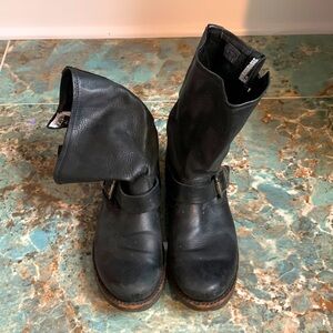 Frye black leather boots, size 7